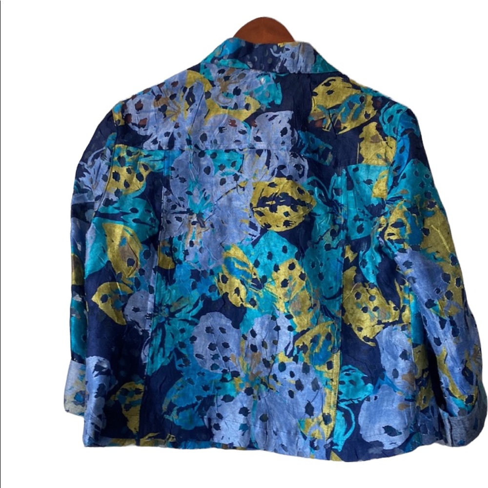 Ruby Rd Blue and Green Collared Top - Picture 6 of 11